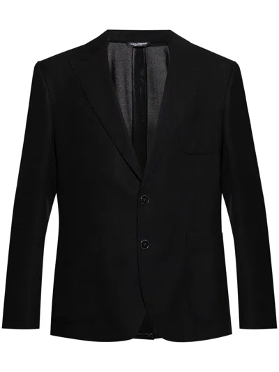 Dolce & Gabbana Wool Single-breasted Blazer In Black