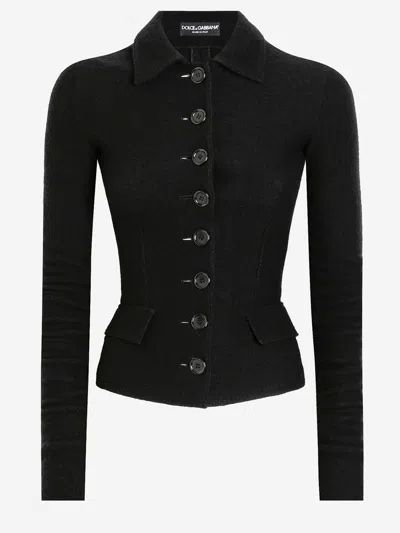 Dolce & Gabbana Wool Single Breasted Jacket In Black