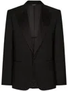 Dolce & Gabbana Single-breasted Stretch Wool Sicilia-fit Tuxedo Jacket In Black