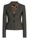Dolce & Gabbana Tailored Single-breasted Wool Jacket With Textured Fabric In Black