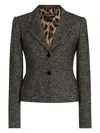 Dolce & Gabbana Tailored Single-breasted Wool Jacket With Textured Fabric In Black