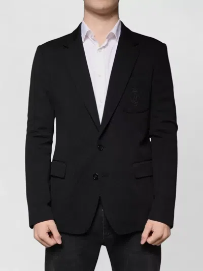Dolce & Gabbana Wool Single Breasted Mens Formal Blazer In Black