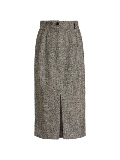 Dolce & Gabbana Wool Skirt In Gray