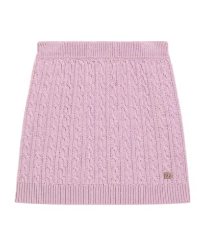 Dolce & Gabbana Kids' Wool Skirt In Pink