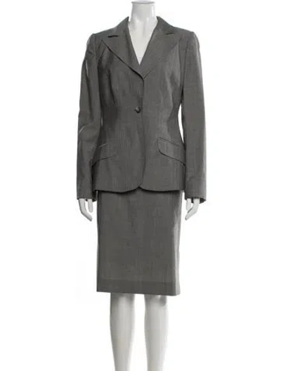 Pre-owned Dolce & Gabbana Wool Skirt Suit In Grey