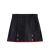 Dolce & Gabbana Girls Navy Blue Wool Skort In Blue