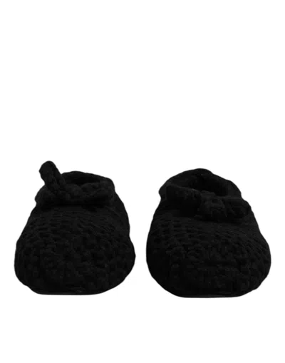 Dolce & Gabbana Wool Slip-on Ballerina Flat In Black