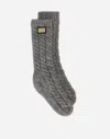 Dolce & Gabbana Wool Socks With Logo Tag In グレー
