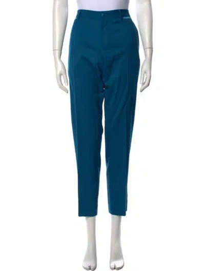 Pre-owned Dolce & Gabbana Wool Straight Leg Pants In Blue