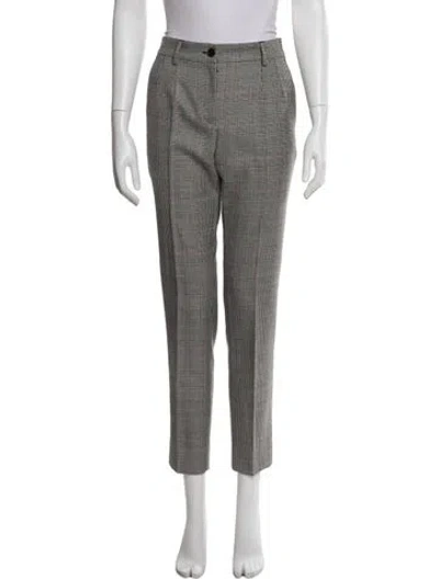 Pre-owned Dolce & Gabbana Wool Straight Leg Pants In White