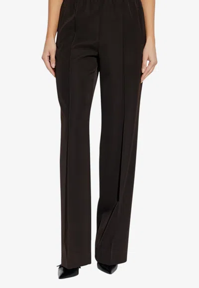 Dolce & Gabbana Wool Straight-leg Pants In Brown