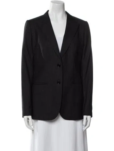 Pre-owned Dolce & Gabbana Wool Striped Blazer In Black
