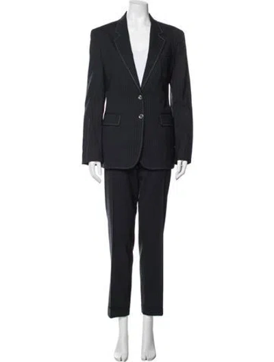 Pre-owned Dolce & Gabbana Wool Striped Pantsuit In Blue