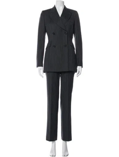 Pre-owned Dolce & Gabbana Wool Striped Pantsuit In Gray