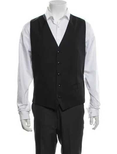 Pre-owned Dolce & Gabbana Wool Striped Suit Vest In Black