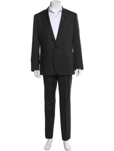 Pre-owned Dolce & Gabbana Wool Striped Two Piece Suit In Black