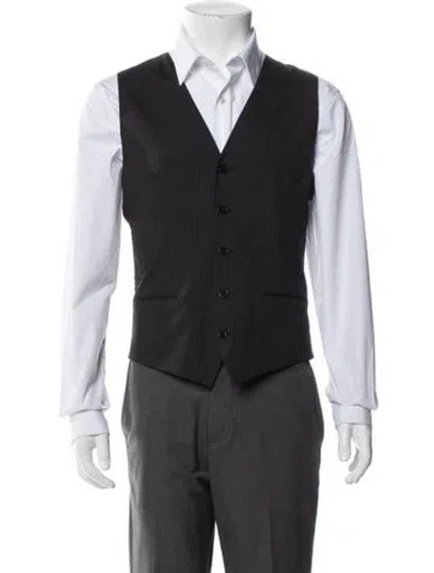 Pre-owned Dolce & Gabbana Wool Striped Vest In Gray