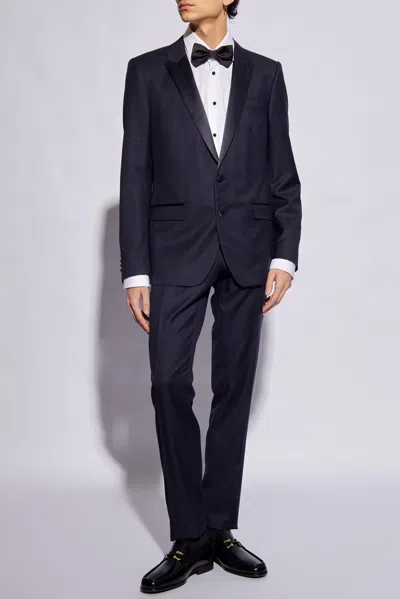 Dolce & Gabbana Single-breasted Wool Blend Suit In Navy Blue