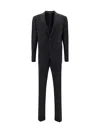 Dolce & Gabbana Blue Stretch Wool Martini Two-piece Suit In Nero