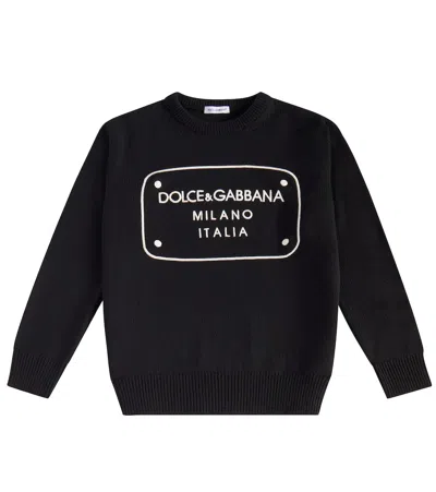 Dolce & Gabbana Kids' Wool Sweater In Nero