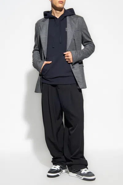 Dolce & Gabbana Wool Sweater In Navy Blue
