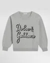 Dolce & Gabbana Wool Sweater With Embroidery In Gray