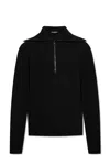 Dolce & Gabbana Wool Sweater With Wide Collar In Black