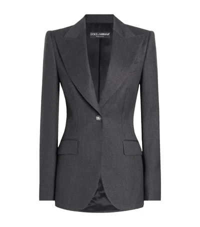 Dolce & Gabbana Wool Tailored Blazer In Grey