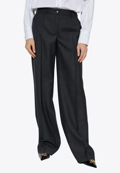 Dolce & Gabbana Wool Tailored Pants In Gray