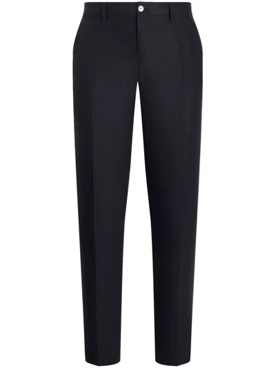 Dolce & Gabbana Wool Tailored Trousers In Blue