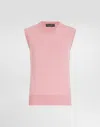 Dolce & Gabbana Cashmere Tank Top With Inside-out Seams In Pink