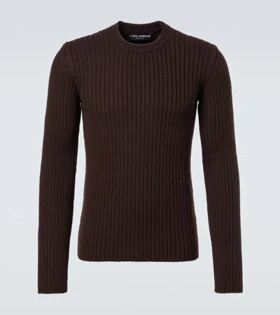Dolce & Gabbana Wool Top In Brown