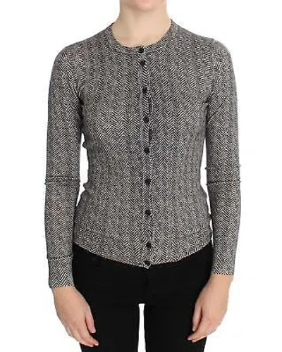 Pre-owned Dolce & Gabbana Women's Chevron Knit Cardigan - Jumpers - Blackwhite -size