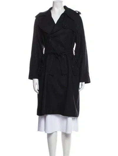 Pre-owned Dolce & Gabbana Wool Trench Coat In Black