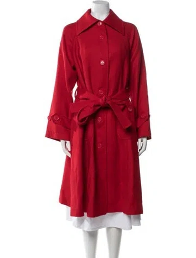 Pre-owned Dolce & Gabbana Wool Trench Coat In Red