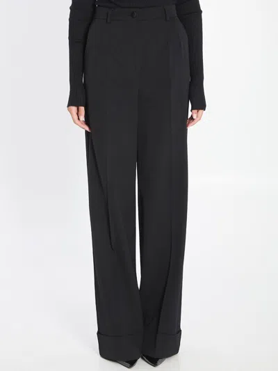 Dolce & Gabbana Wool Trousers In Black