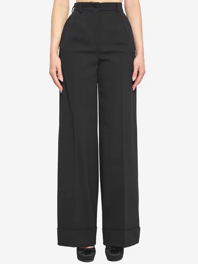 Dolce & Gabbana Wool Trousers In Black