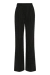 Dolce & Gabbana Pinstripe Virgin Wool Straight Pants In Black