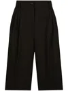 Dolce & Gabbana Tailored Knee-length Wool Trousers In Black
