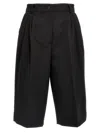 Dolce & Gabbana Tuxedo Knee-length Bermuda Shorts With Side Stripes In Black