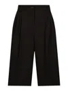 Dolce & Gabbana Wool Gabardine Tuxedo Bermuda Shorts In Black