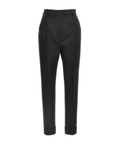 DOLCE & GABBANA DOLCE  GABBANA TURNED-UP HEM TAILORED TROUSERS