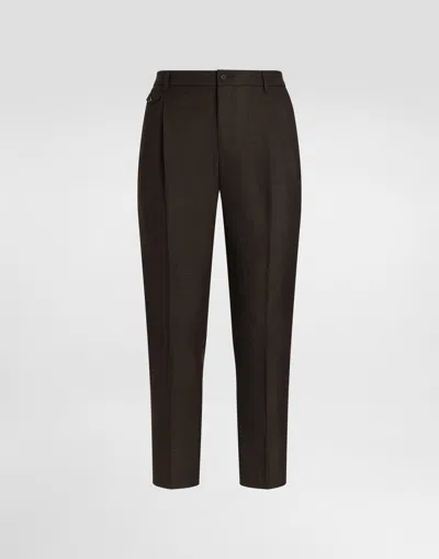 Dolce & Gabbana Wool Trousers In Brown