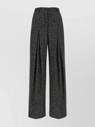 DOLCE & GABBANA WOOL TROUSERS WITH BACK POCKET AND PLEATED DESIGN