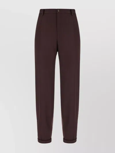 Dolce & Gabbana Wool Trousers With Back Pockets And Front Pleats