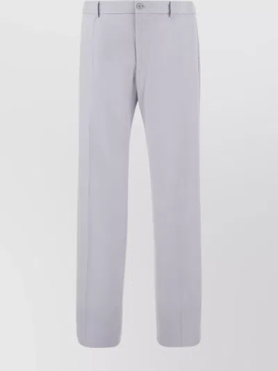 Dolce & Gabbana Wool Trousers With Belt Loops And Pockets In White