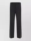 DOLCE & GABBANA WOOL TROUSERS WITH FRONT CREASE AND MONOCHROME PATTERN