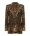 Dolce & Gabbana Animal Print Double-breasted Blazer In Black