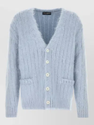 Dolce & Gabbana Wool Turtleneck Pullover In Blue