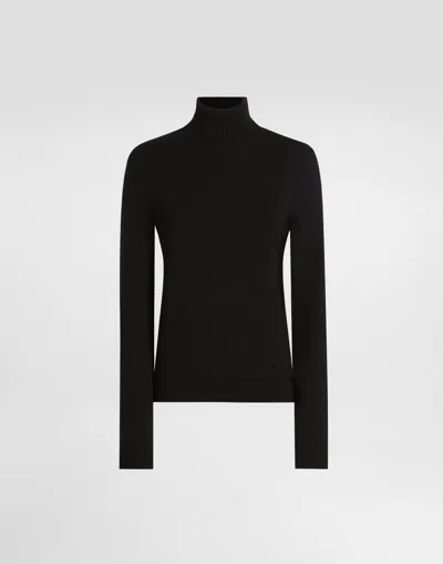 Dolce & Gabbana Wool Turtleneck Pullover In Black